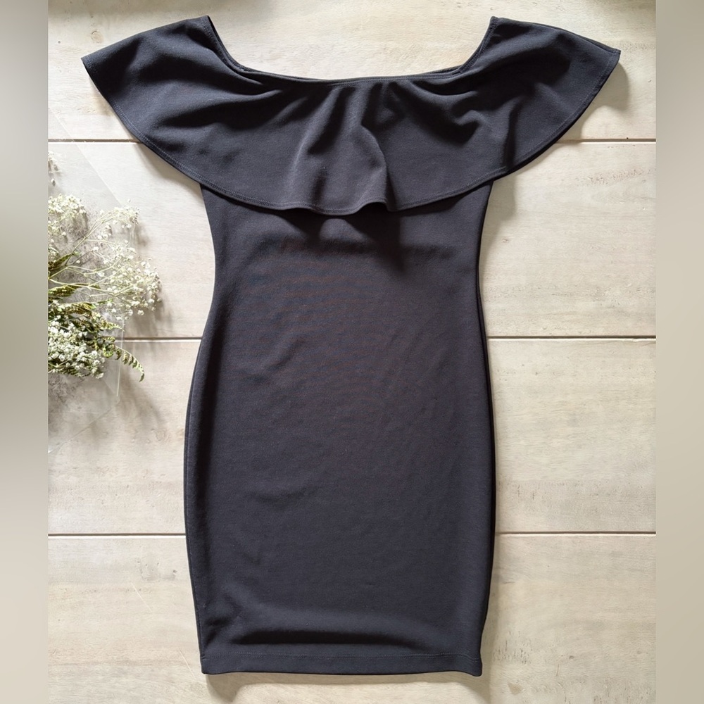 Guess Off The Shoulder Black Dress